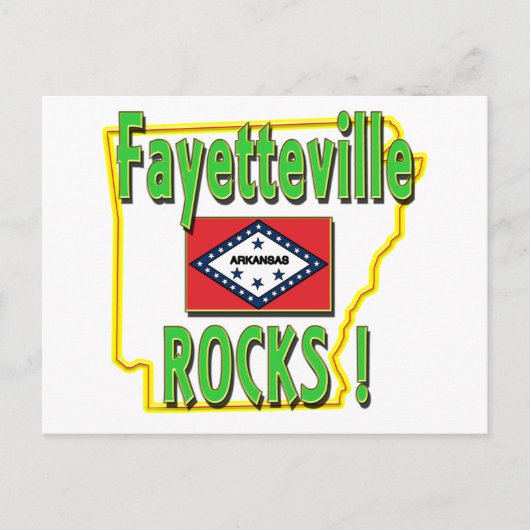 Fayetteville Rocks. (groen) Briefkaart (Voorkant)