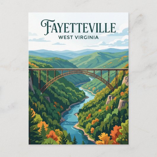 Fayetteville West Virginia Briefkaart (Voorkant)