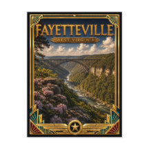 Fayetteville West Virginia Vintage Art Deco Goud
