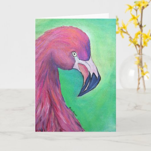 Fayina Flamingo - De gratis Kaart (Gele Bloem)