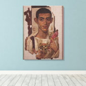 Fayum portret van Ammonius uit Antinoe Canvas Afdruk (Insitu (Houten vloer))