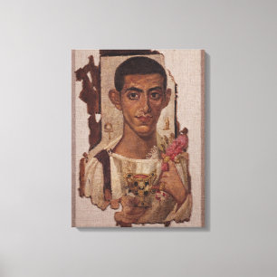 Fayum portret van Ammonius uit Antinoe Canvas Afdruk
