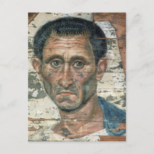 Fayum portret van een man in een blauwe mantel, briefkaart
