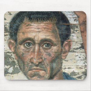 Fayum portret van een man in een blauwe mantel, muismat