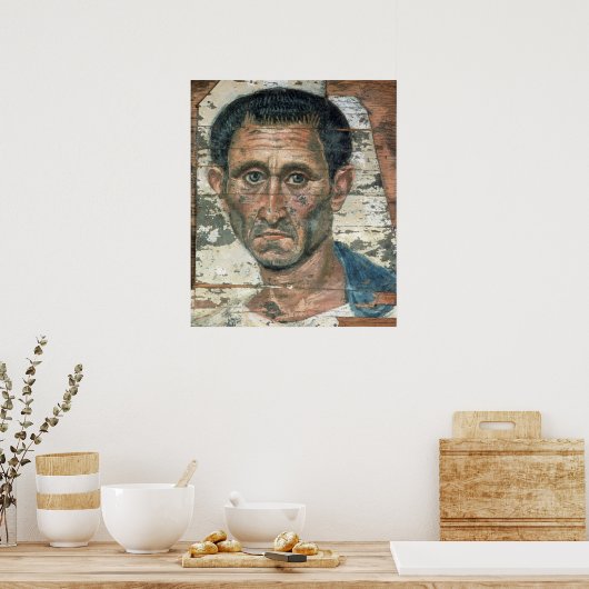 Fayum portret van een man in een blauwe mantel, poster (Keuken)