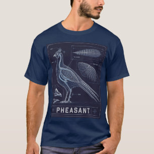 Fazant Anatomie Blauwdruk T-shirt