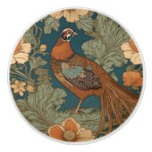 fazant art nouveau bloemmotief keramische knop (Voorkant)
