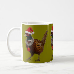 Fazant die er feestelijk uitziet Kerstkaart Koffiemok