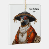 Fazant draagt pelgrimskleding keramisch ornament (Rechts)