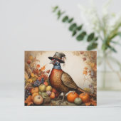 Fazant dragen bij Thanksgiving Briefkaart (Staand voorkant)