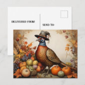 Fazant dragen bij Thanksgiving Briefkaart (Voorkant / Achterkant)