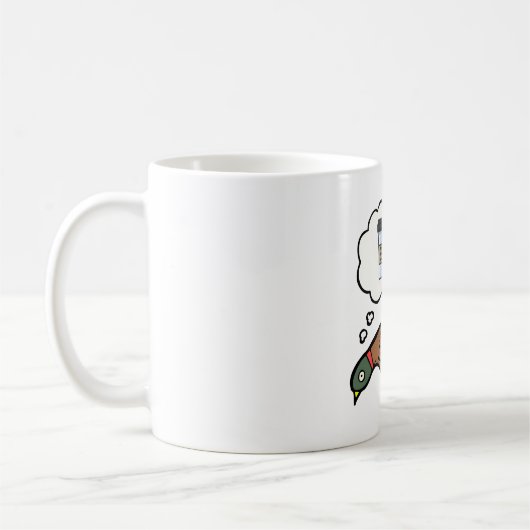 Fazant droomt van koffie koffiemok (Links)