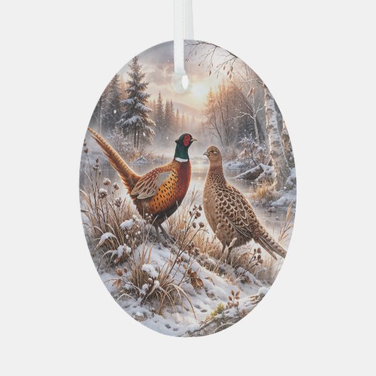 Fazant  glas ornament (Voorkant links)