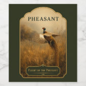 Fazant in gouden vlucht wijn etiket (Enkel label)