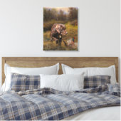 Fazant jacht met een Pudelpointers Canvas Afdruk (Insitu (Slaapkamer))