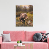 Fazant jacht met een Pudelpointers Canvas Afdruk (Insitu (Woonkamer))
