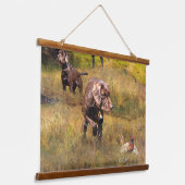 Fazant jacht met een Pudelpointers Hangend Wandkleed (Gebogen)