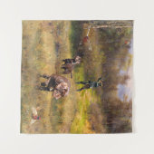 Fazant jacht met een Pudelpointers Wandkleed (Voorkant (horizontaal))