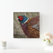 fazant-klok vierkante klok (Huis)