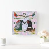 fazant-klok vierkante klok (Huis)