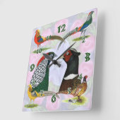 fazant-klok vierkante klok (Hoek)