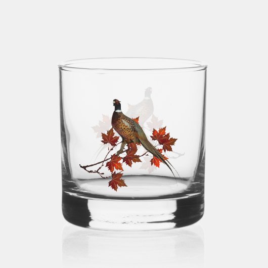 Fazant, Kunst Whisky Glas (Voorkant)