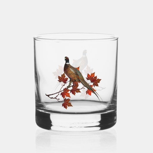 Fazant, Kunst Whisky Glas (Achterkant)
