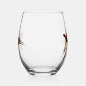 Fazant, Kunst Wijnglas Zonder Voet (Links)