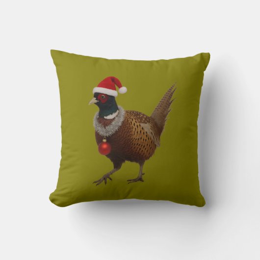 Fazant met een feestelijke Kerst Kussen (Voorkant)