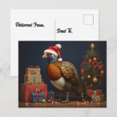 Fazant met kerstboom en cadeaus briefkaart (Voorkant / Achterkant)