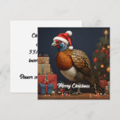 Fazant met kerstboom en cadeaus kaart (Voorkant / Achterkant)