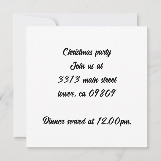 Fazant met kerstboom en cadeaus kaart (Achterkant)