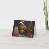 Fazant met kerstboom en cadeaus