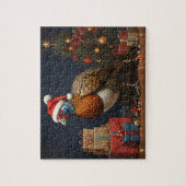 Fazant met kerstboom en cadeaus legpuzzel (Verticaal)