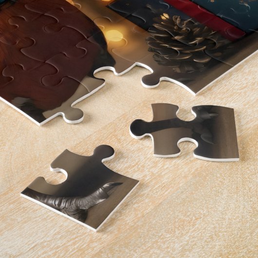 Fazant met kerstmuts legpuzzel (Zijkant)