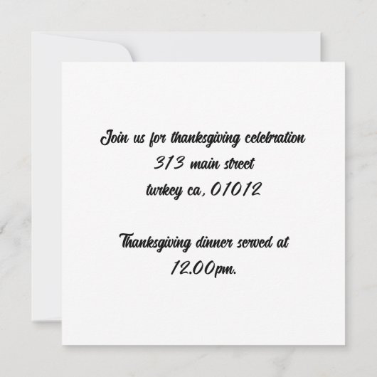 fazant met pelgrimskleding kaart (Achterkant)