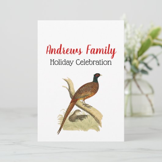  fazant op de kleur van de vogeltrek van het Spel  Kaart (Staand voorkant)