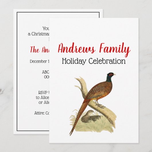  fazant op de kleur van de vogeltrek van het Spel  Kaart (Voorkant / Achterkant)