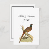  fazant op de kleur van de vogeltrek van het Spel  RSVP Kaartje (Voorkant / Achterkant)