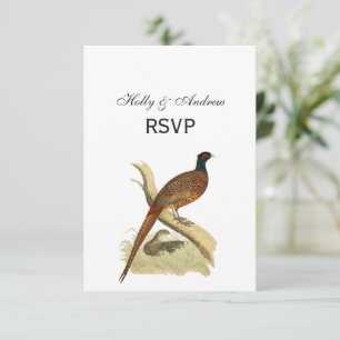 fazant op de kleur van de vogeltrek van het Spel  RSVP Kaartje