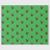 Fazant op groen kerstcadeauverpakkings papier (Vlak)