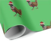 Fazant op groen kerstcadeauverpakkings papier (Rol Hoek)
