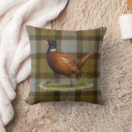 Fazant op Schotse Plaid / Tweed Kussen Huisdecorat (Deken)