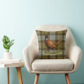 Fazant op Schotse Plaid / Tweed Kussen Huisdecorat (Stoel)