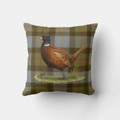 Fazant op Schotse Plaid / Tweed Kussen Huisdecorat (Achterkant)