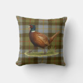 Fazant op Schotse Plaid / Tweed Kussen Huisdecorat (Voorkant)