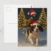 Fazant op Springer Spaniel Kerstkaart Briefkaart (Voorkant / Achterkant)
