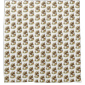 fazant op vertakking met Trees Tekenkleur Douchegordijn (Voorkant)