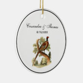 fazant op vertakking met Trees Tekenkleur Keramisch Ornament (Rechts)