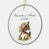 fazant op vertakking met Trees Tekenkleur Keramisch Ornament (Links)